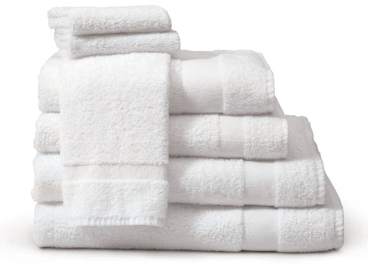 Mikvah Solid White Towels Ring Spun 100% Cotton