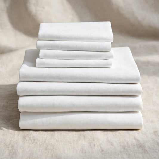 Super Collection T250 Sheets and Pillowcases Set - folded white sheets